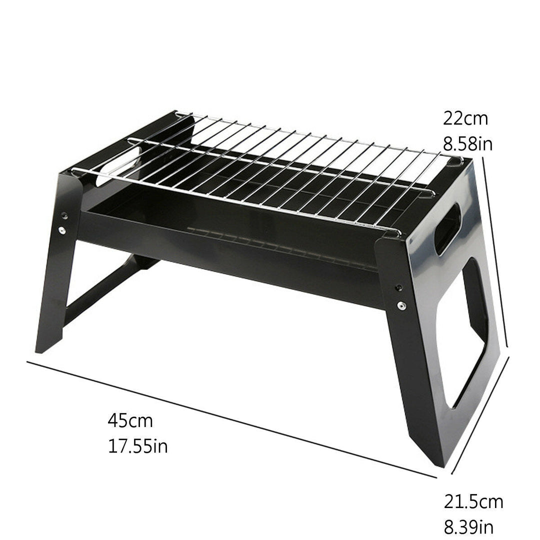 17.55x8.58x8.39in Folding BBQ Grill Stove Stainless Barbecue Charcoal Grill Outdoor Camping BBQ Patio Vacation Image 1