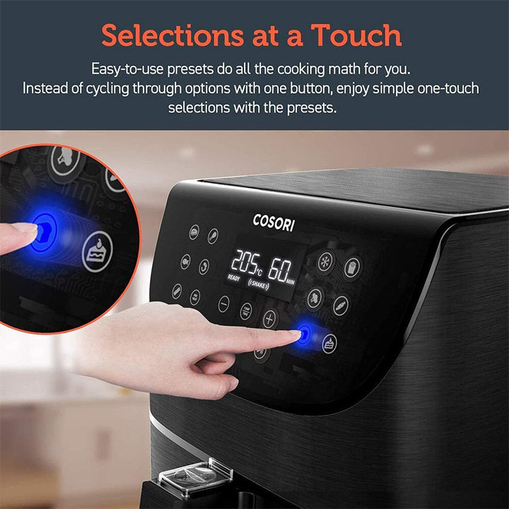 1700W 5.5L Air Fryer 11 Programmes 100 Recipe Booklet Digital LED Touch Screen Preheating And Warm Keeping Cooking Image 4