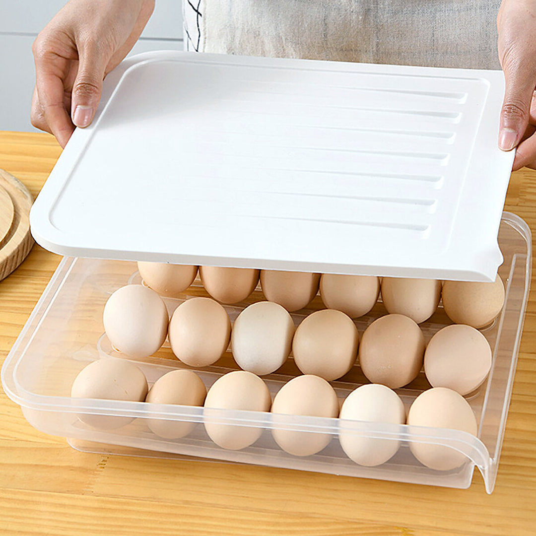 18 Grid Kitchen Egg Storage Eggs Holder Stackable Freezer Dust-proof And Portable Egg Storage Container Image 5