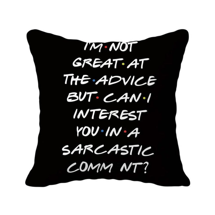 1pc Black Letters Printed Pillow Cases Cover Living Room Decorative Pillows Cover Accessory Household Textile Supplies Image 1