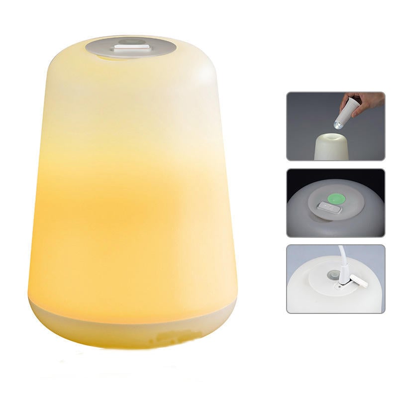 1W USB Night Light Bedside Lantern Plastic 60LM Two Modes Camping Lamp Table Desk LED Image 1