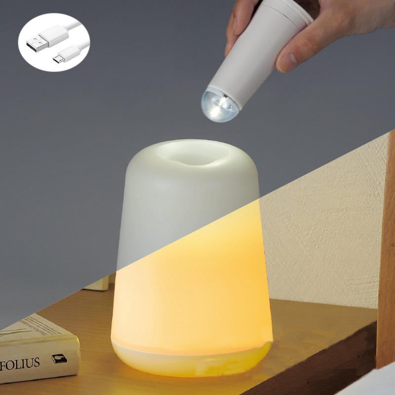 1W USB Night Light Bedside Lantern Plastic 60LM Two Modes Camping Lamp Table Desk LED Image 2