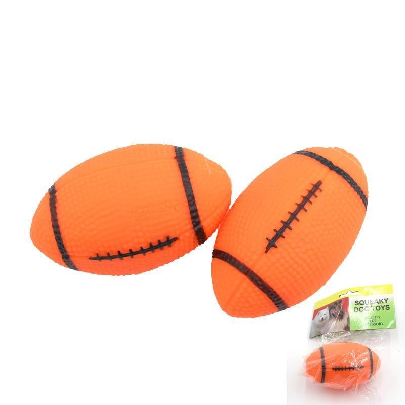 1Pc Pet Vocal Toys Gel Rugby Molar Bite Training Dog Toy Ball Cat Vent Toys Image 1