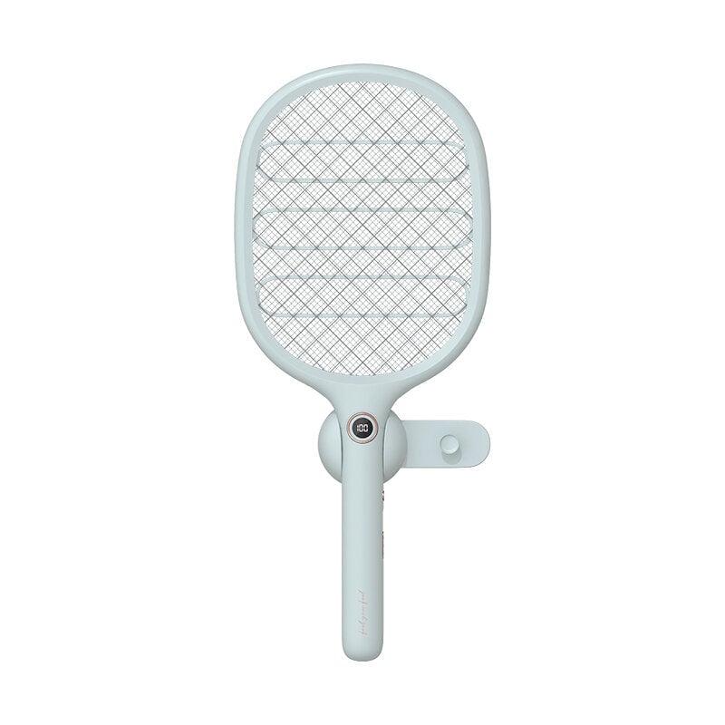 2-in-1 Electric Fly Mosquito Swatter 1800mAh USB/Magnetic Rechargeable 3-Layer Safety Mesh Bug Zapper Racket LED Night Image 1