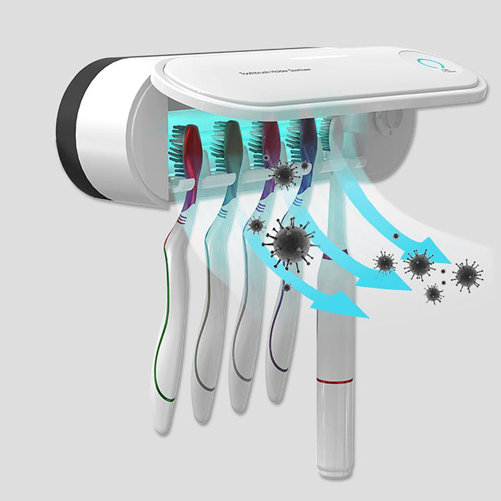 2-in1 UV Toothbrush Sterilizer Holder Wall Mounted 5 Toothbrush Holder and Drying Function Automatic Antibacteria Image 3