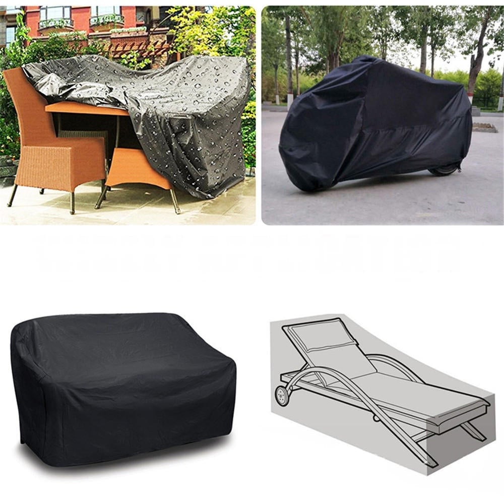 200x200x80cm 210D Polyester Anti-Dust Sofa Barbecue Stove Furniture Waterproof Cover Black/Silver Image 5