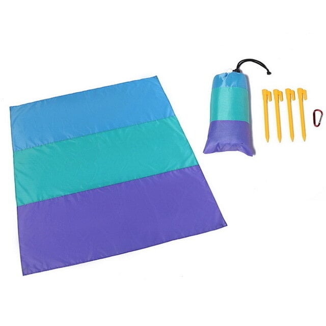 200x210cm Beach Blanket Waterproof Multi-function Folding Picnic Mat Sunshade Canopy with Ground Nail Carabiner Camping Image 6