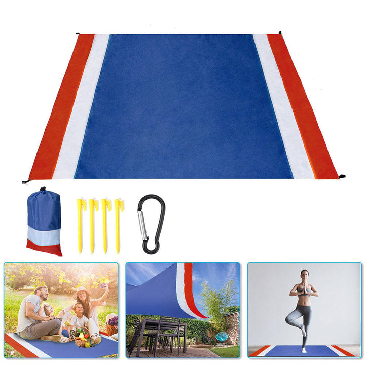 200x210cm Beach Mat Sand Free Blanket Waterproof Picnic Pad Oversize Sunshade Canopy Outdoor Camping Travel Image 1