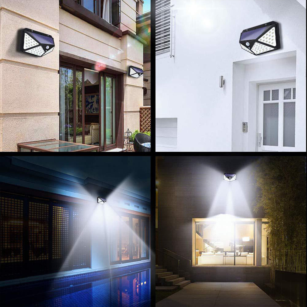 2/3/4PCS 100LED Solar Light Wireless Motion Sensor Waterproof Security Outdoor Garden Wall Lamp Image 2