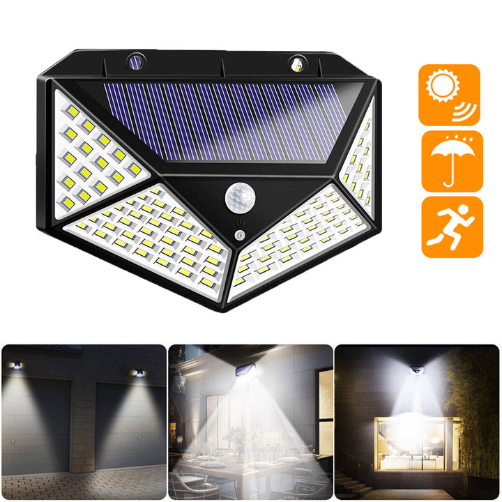 2/3/4PCS 100LED Solar Light Wireless Motion Sensor Waterproof Security Outdoor Garden Wall Lamp Image 5