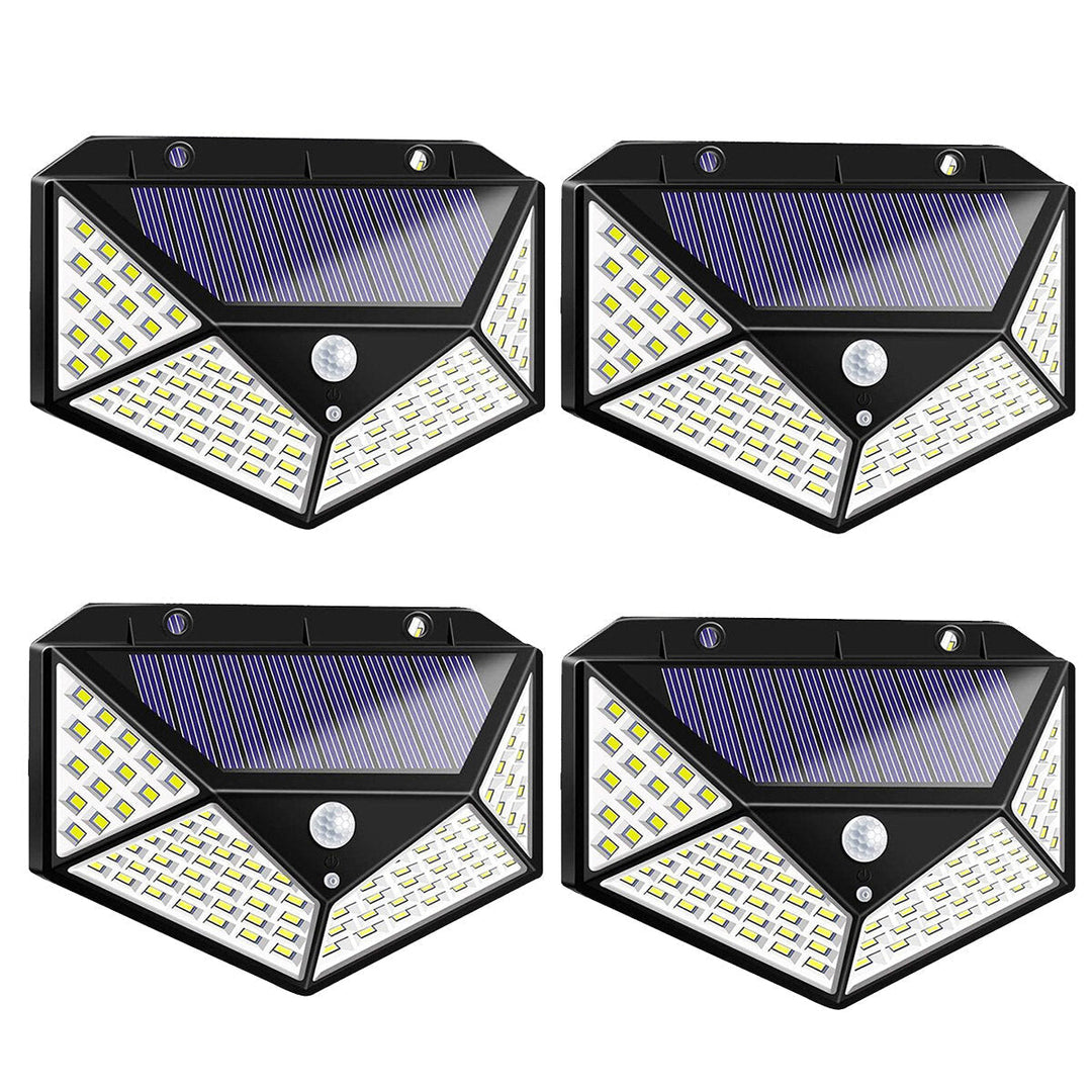 2/3/4PCS 100LED Solar Light Wireless Motion Sensor Waterproof Security Outdoor Garden Wall Lamp Image 7