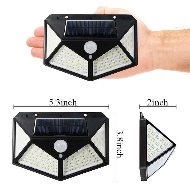 2/4Pcs 100 LED Solar Power Waterproof PIR Motion Sensor Solar Light Outdoor Garden Lamp Image 7