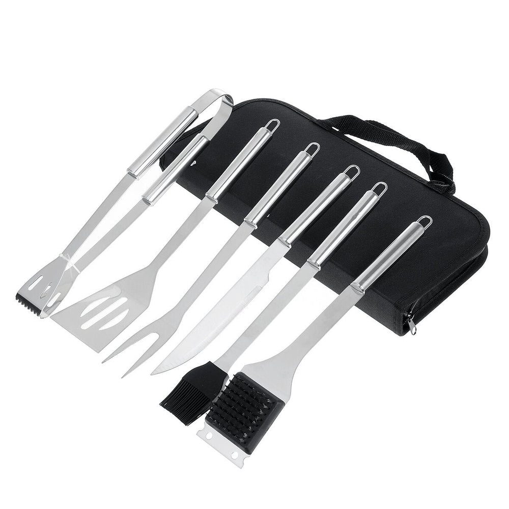 20 Pcs BBQ Tools Kit Stainless Steel Bottle BBQ Clip Brush Stick Blade Steel Shovel with Storage Bag Outdoor Cooking Image 2