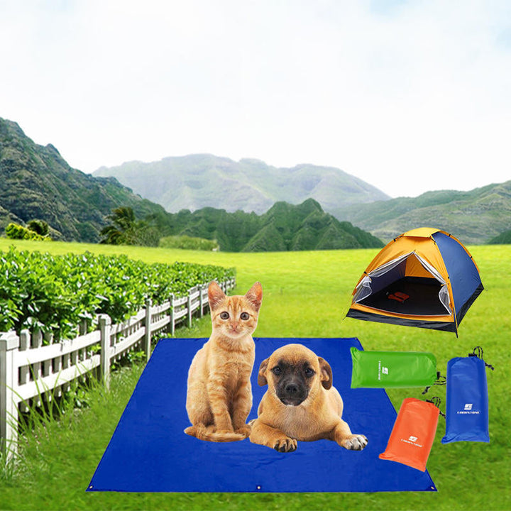 210T Waterproof Mat Polyester 20.6x11.5cm Beach Picnic Camping Mat Folding Travel Rug Image 9