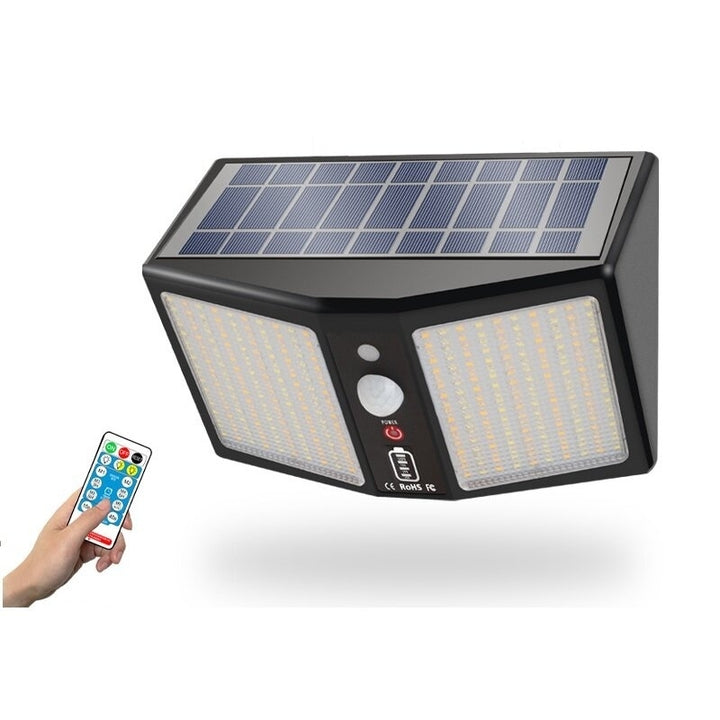 20W 360LED Waterproof Solar Light Human Sensor Outdoor Garden Security Wall Lamp + Remote Control Image 1