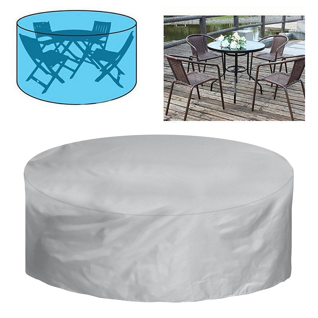 210D Oxford Furniture Cover Round Protective Cover Tarpaulin Sun Cover Water and Sun Protection Furniture Cover Image 1