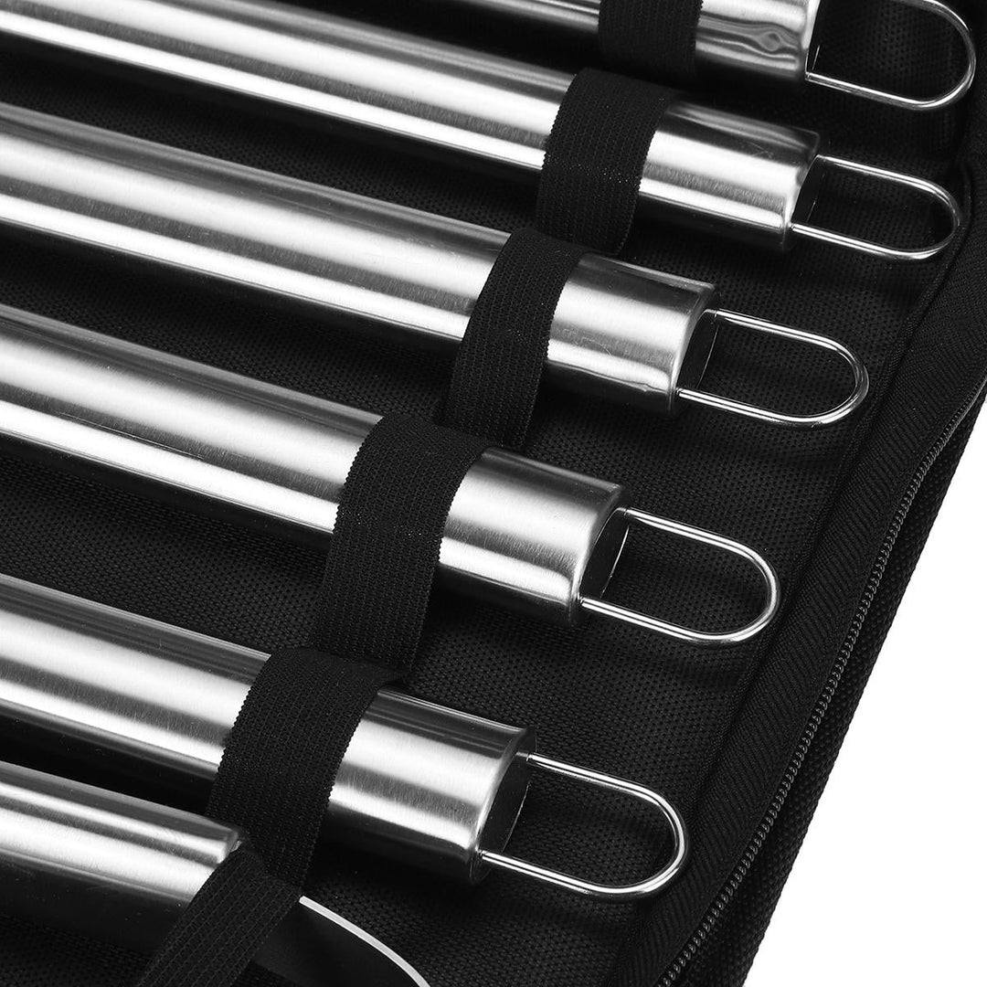 25Pcs Stainless Steel BBQ Tools Set Barbecue Accessories Tableware Outdoor Camping Cooking Tools Kit Image 7