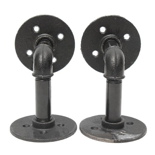 2pcs 3/4 Inch Iron Pipe Shelf Bracket Industrial Pipe Scaffold Board Shelf Brackets Image 4