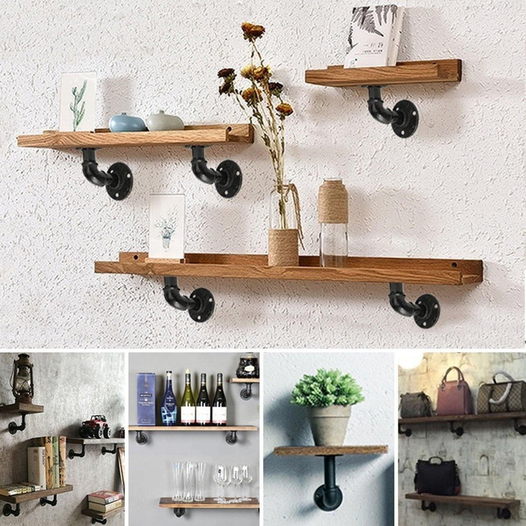 2PCS Steampunk Industrial Steel Pipes Fittings scaffold board shelf brackets Image 5