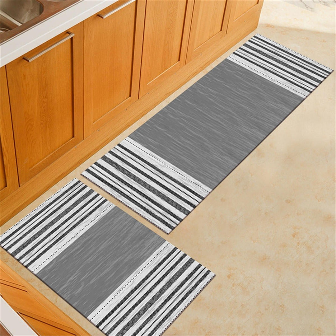 2pcs Kitchen Floor Carpet Non-Slip Area Rug Living Room Washable Door Mat Set Image 1