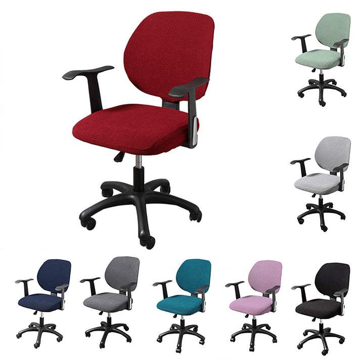 2pcs Office Computer Rotating Chair Slipcover Protective Stretch Seat Cover Image 8