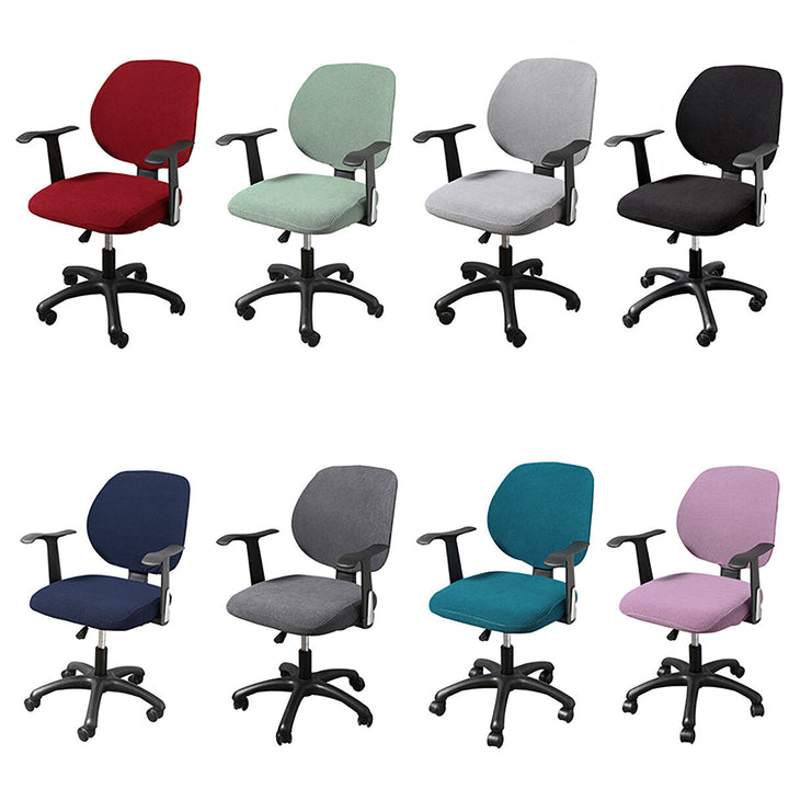 2pcs Office Computer Rotating Chair Slipcover Protective Stretch Seat Cover Image 9