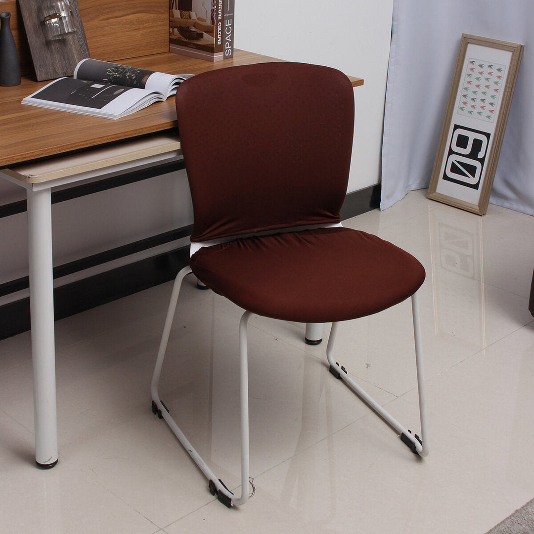 2Pcs Elastic Office Chair Cover Computer Rotating Chair Protector Stretch Armchair Seat Slipcover Home Office Furniture Image 4