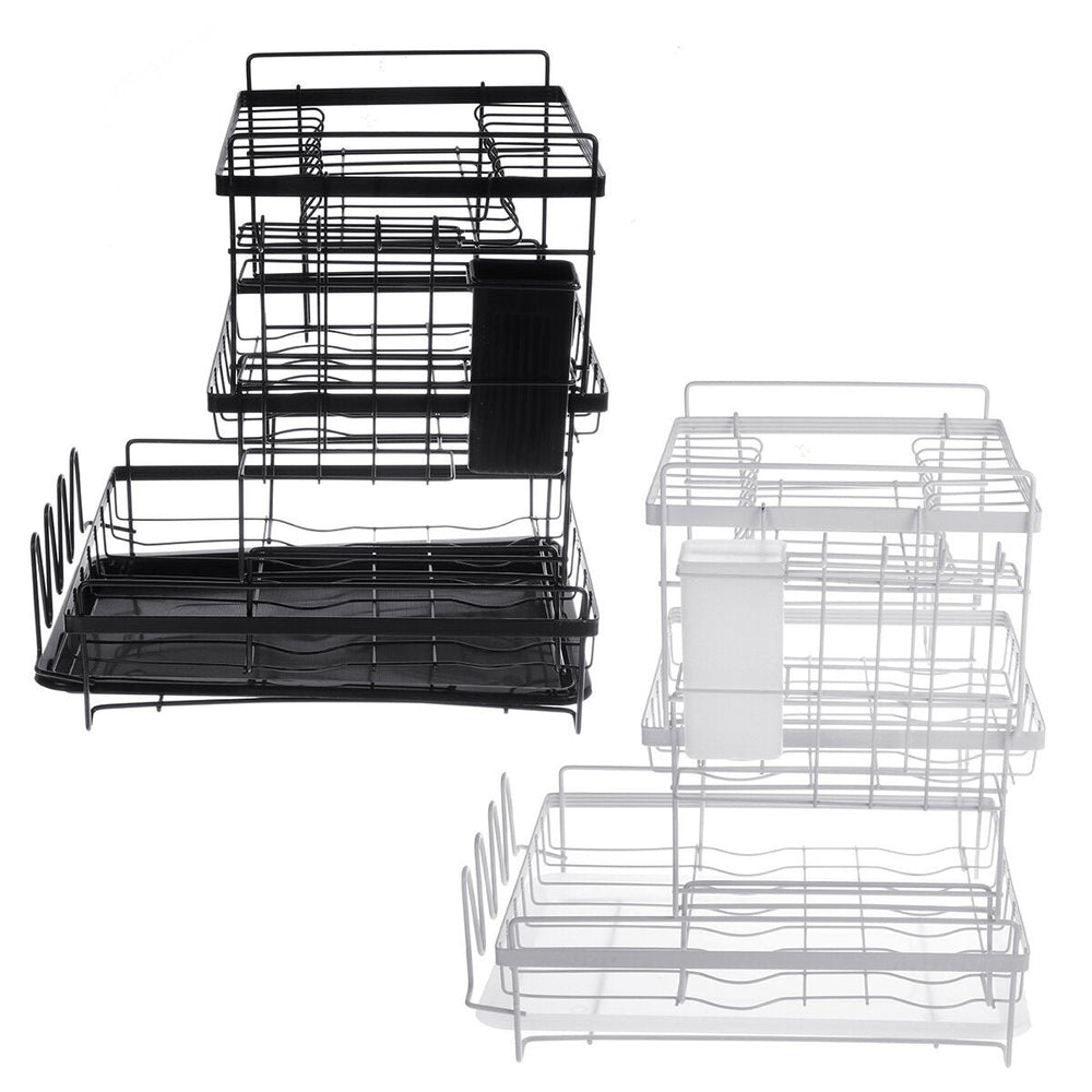 3 Tier Multi-functional Kitchen Drying Dish Rack Over Sink Drainer Shelf Image 1