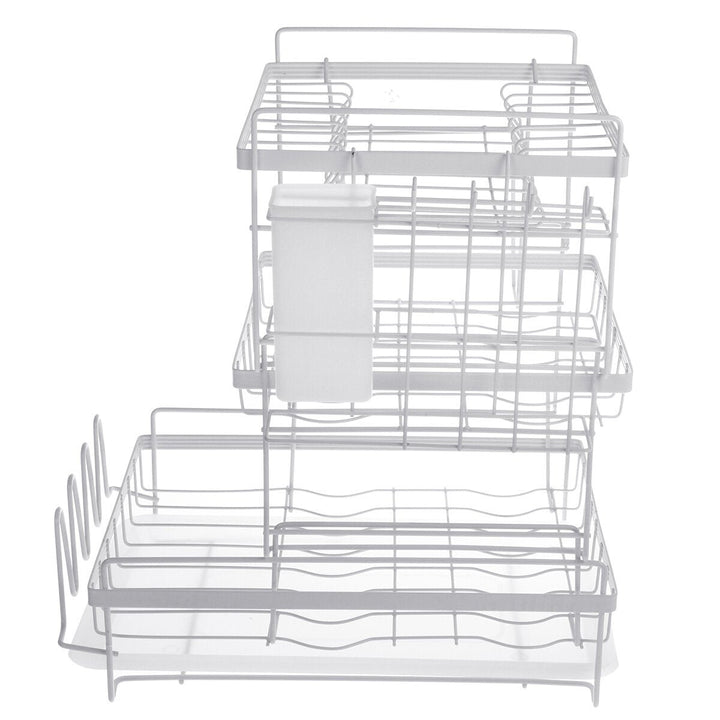 3 Tier Multi-functional Kitchen Drying Dish Rack Over Sink Drainer Shelf Image 1