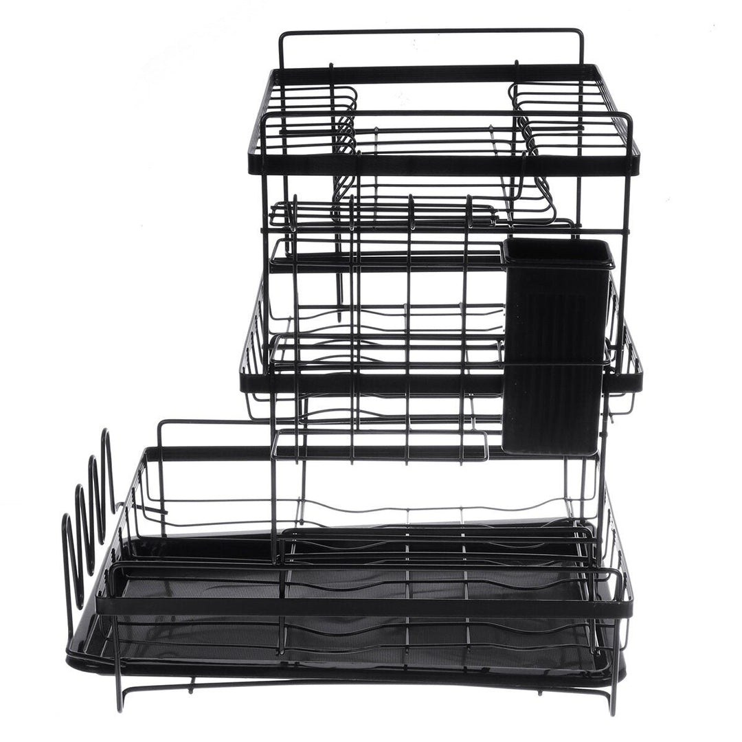 3 Tier Multi-functional Kitchen Drying Dish Rack Over Sink Drainer Shelf Image 10