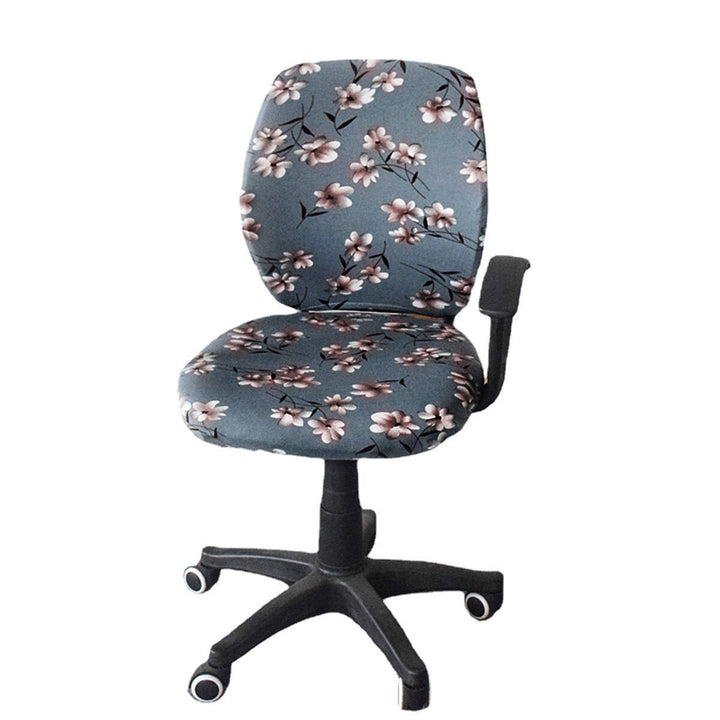 2Pcs/set Elastic Office Chair Cover Computer Rotating Chair Protector Stretch Armchair Seat Slipcover Home Office Image 1