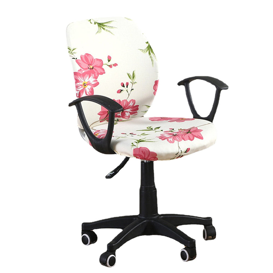 2Pcs/set Elastic Office Chair Cover Computer Rotating Chair Protector Stretch Armchair Seat Slipcover Home Office Image 1