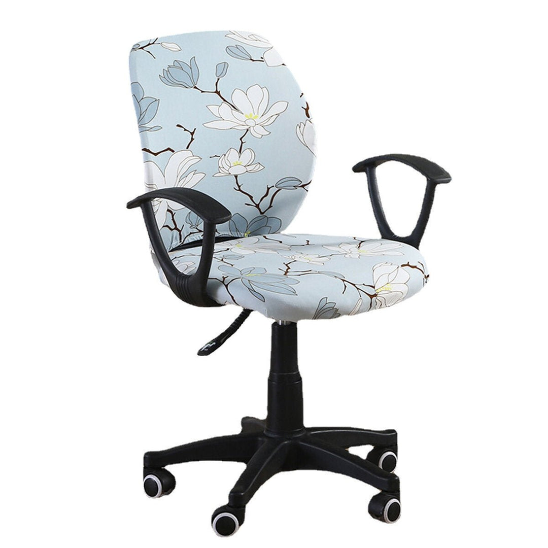 2Pcs/set Elastic Office Chair Cover Computer Rotating Chair Protector Stretch Armchair Seat Slipcover Home Office Image 9