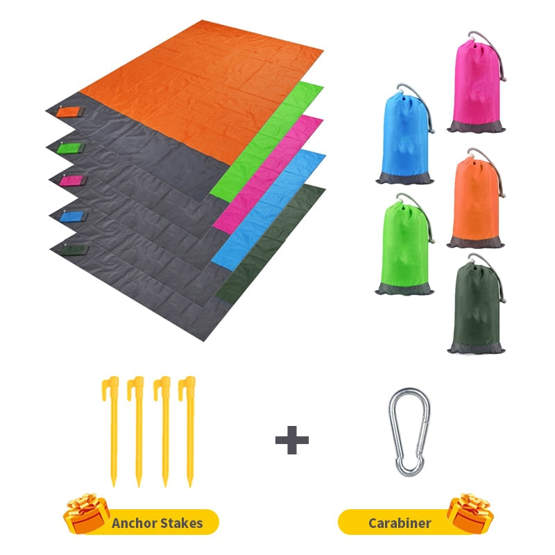 2x2.1m Waterproof Pocket Beach Blanket Folding Camping Mat Mattress Portable Lightweight Mat Outdoor Picnic Mat Sand Image 1