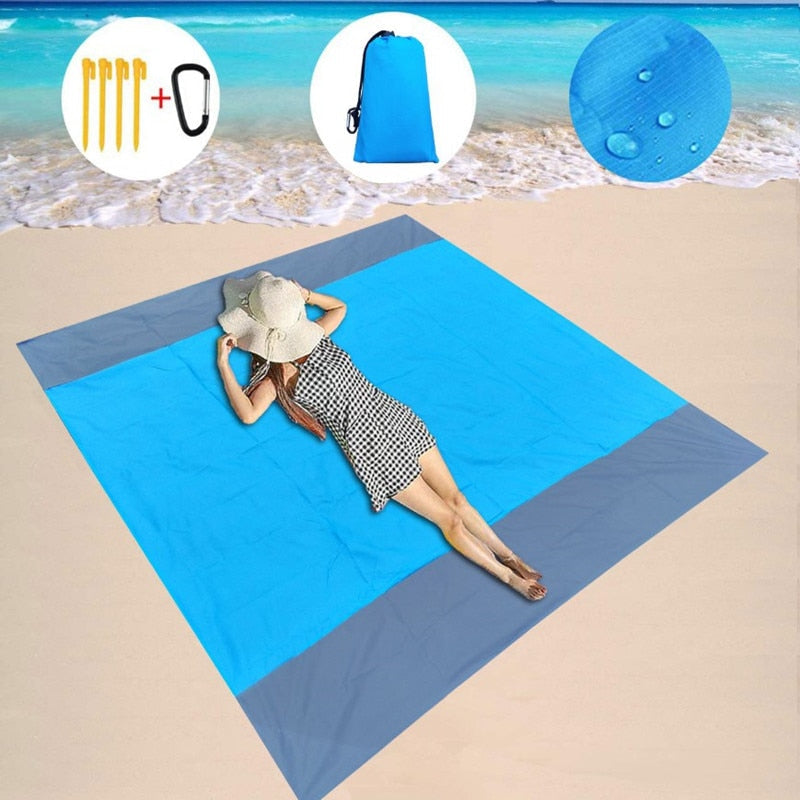 2x2.1m Waterproof Pocket Beach Blanket Folding Camping Mat Mattress Portable Lightweight Mat Outdoor Picnic Mat Sand Image 8