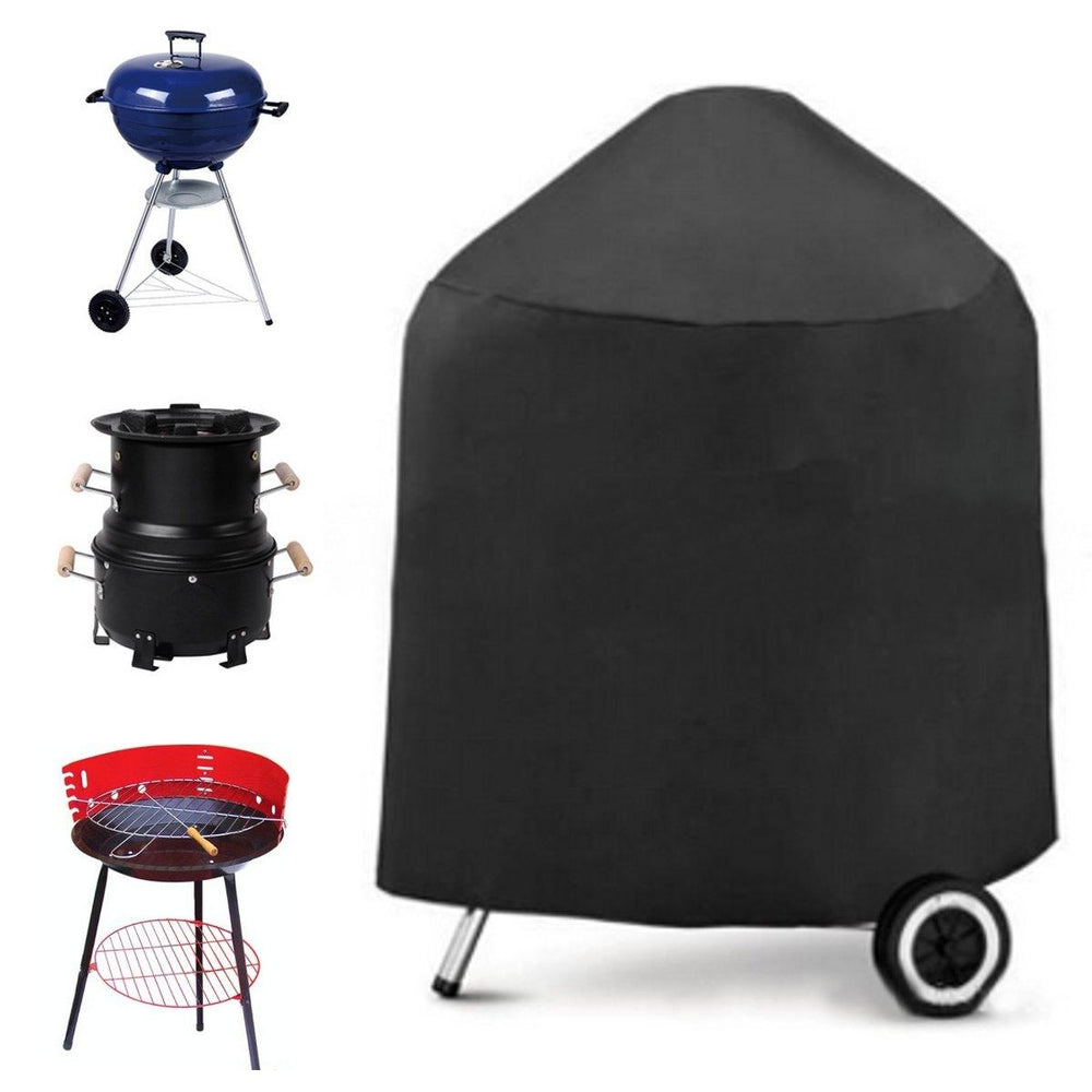 30inch Patio Round Pit Cover Waterproof UV Protector Grill BBQ Chair Table Shelter Black Image 2