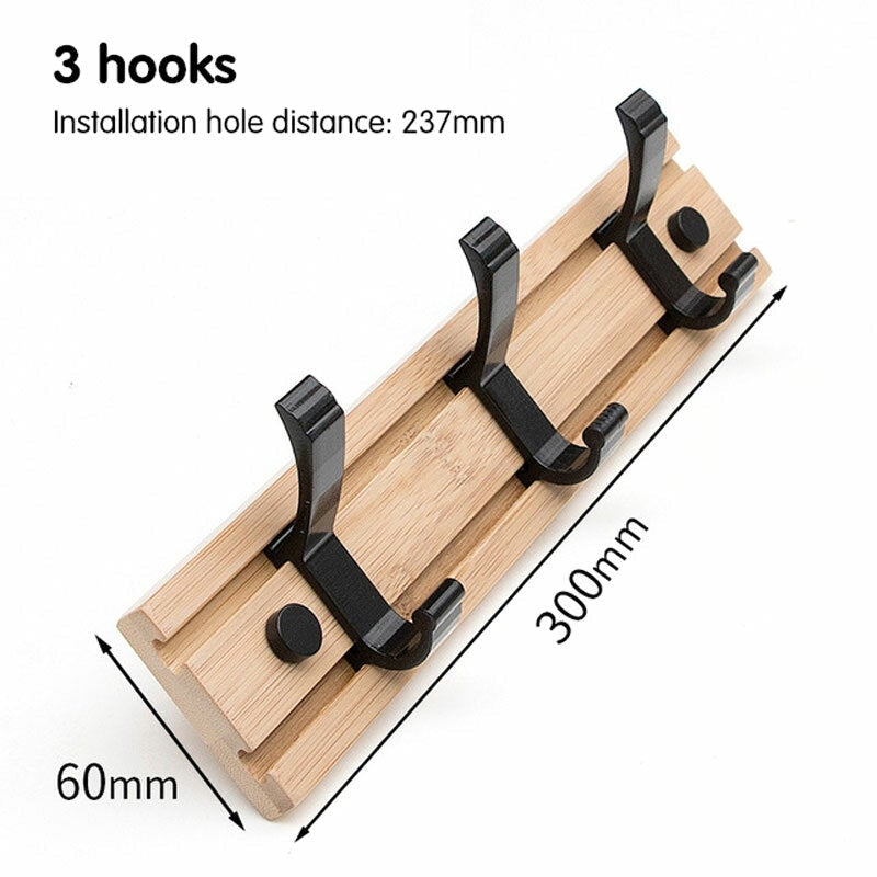 3/4/5 Hooks Wall Coat Rack Storage Hook Hat Clothes Hanger Home Bedroom Organizer Image 7