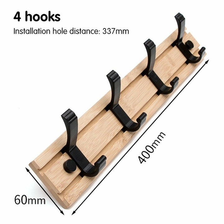 3/4/5 Hooks Wall Coat Rack Storage Hook Hat Clothes Hanger Home Bedroom Organizer Image 8