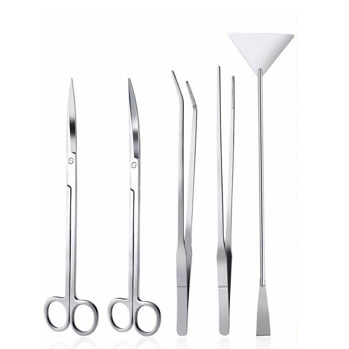 3/4/5Pcs Aquarium Fish Tank Tools Scissors Tweezers Aquatic Stainless Trim Tool Image 4