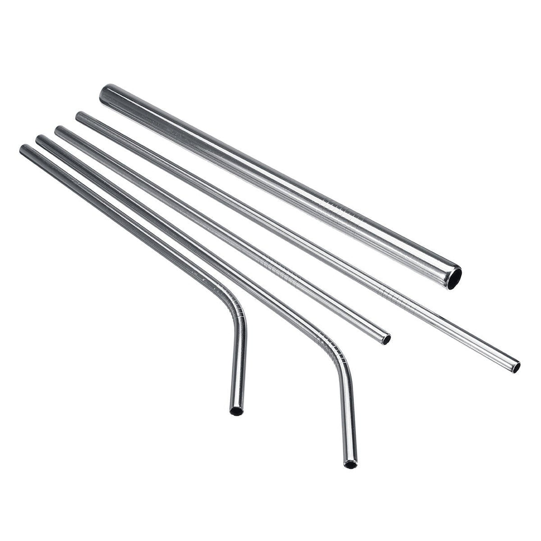 304 Stainless Steel Portable Metal Straws Reusable Metal Drinking Straws With Cleaning Brushes Pounch Image 10