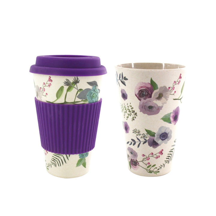 300-450ML Portable Travel Reusable Bamboo Fiber Coffee Cup Eco-Friendly Water Drinking Mug Image 5