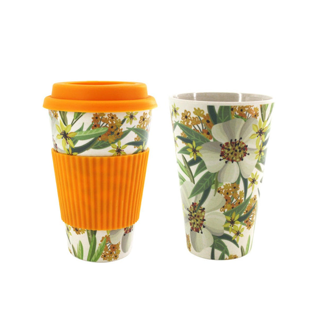 300-450ML Portable Travel Reusable Bamboo Fiber Coffee Cup Eco-Friendly Water Drinking Mug Image 6