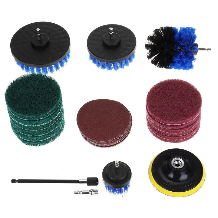 34pcs Cleaning Drill Brush Tub Clean Electric Grout Power Scrubber Cleaning Combo Tool Kit Image 2