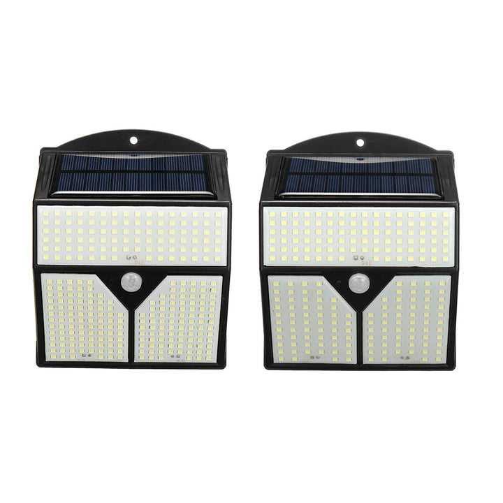 318/436LED Solar Wall Light Human Body Induction + Light Control IP65 Yard Garden Image 4