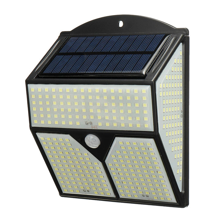 318/436LED Solar Wall Light Human Body Induction + Light Control IP65 Yard Garden Image 1