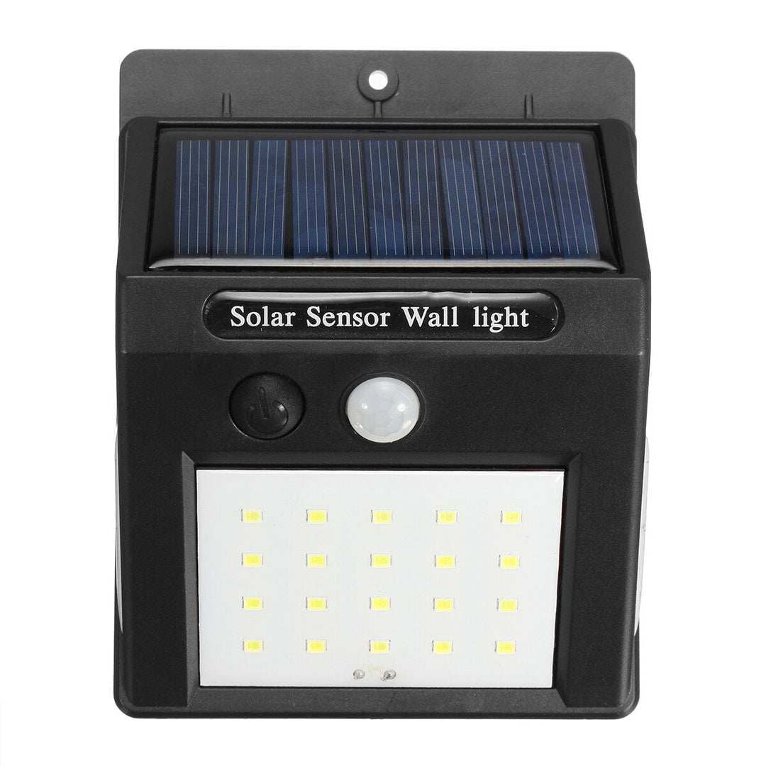 30LED Solar Light PIR Motion Sensor Wall Lamp Security Garden Outdoor 3-Side Lighting Image 1