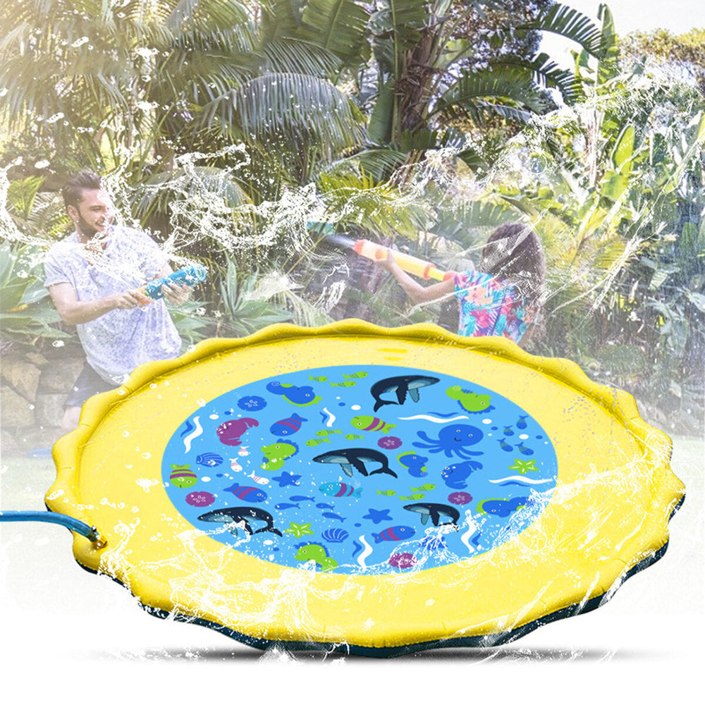 39inch Water Sprinkler Play Mat Summer Garden Sprinkler Pad Family Activities Image 2