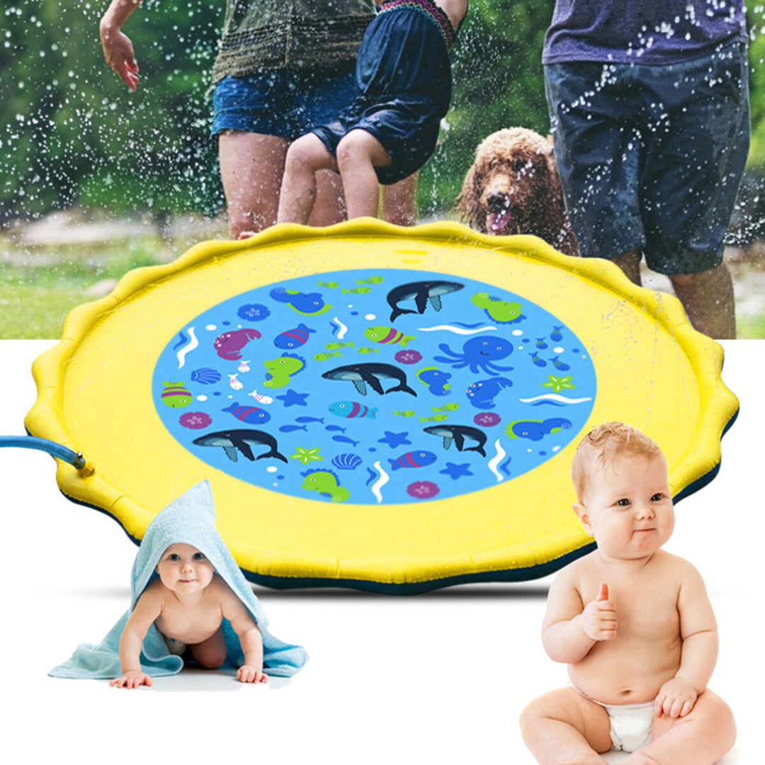 39inch Water Sprinkler Play Mat Summer Garden Sprinkler Pad Family Activities Image 3