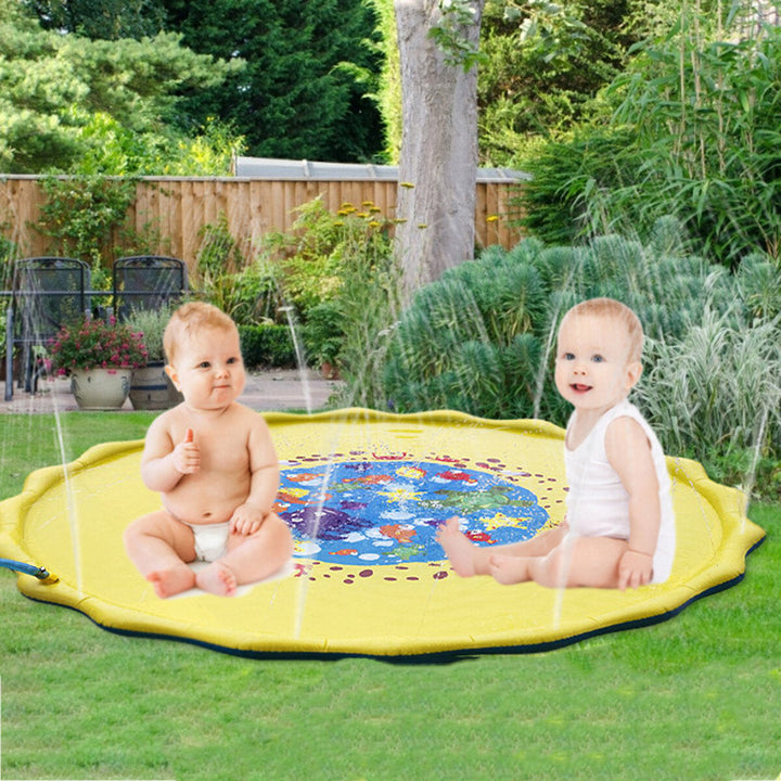 39inch Water Sprinkler Play Mat Summer Garden Sprinkler Pad Family Activities Image 4