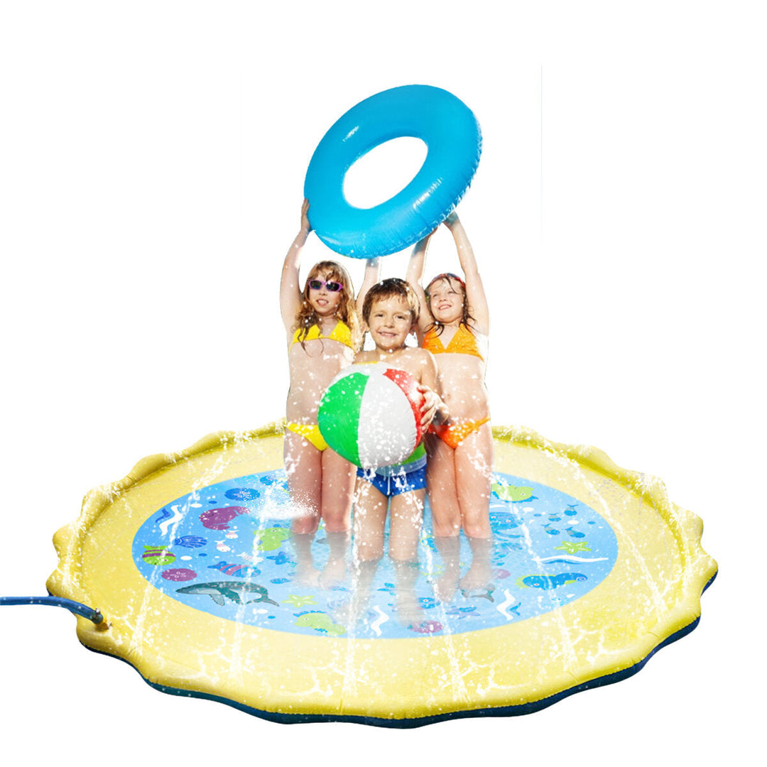 39inch Water Sprinkler Play Mat Summer Garden Sprinkler Pad Family Activities Image 5